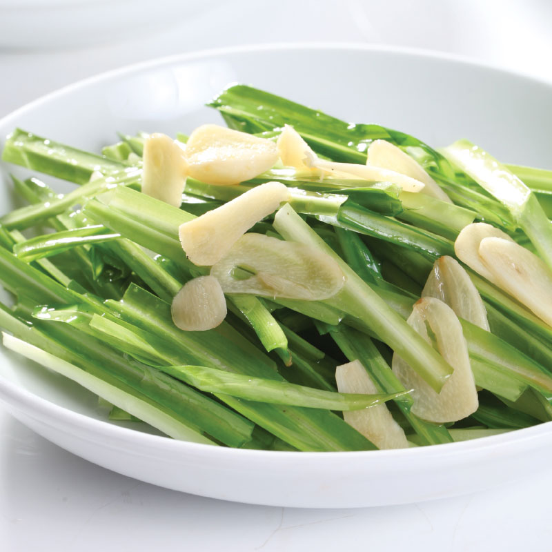 StirFried Green Dragon Vegetable w Sliced Garlic Ah Yit Imperial